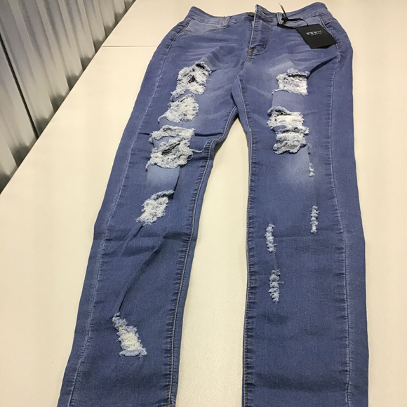 ModaXpress Women Distressed Jeans - Picture 1 of 2